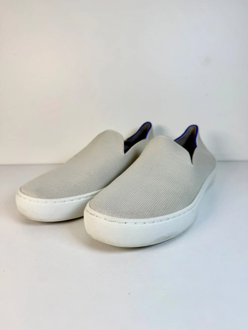 Rothy's The Original Slip On Sneaker Sand Beige Size 6.5 Excellent Condition